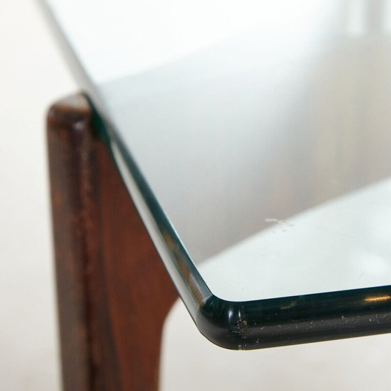 Image 1 of Tavolino da caffè vintage in palissandro e vetro di Sven Ellekaer per Christian Linneberg Mobelfabrik