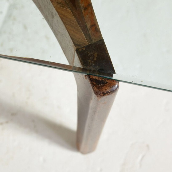 Image 1 of Tavolino da caffè vintage in palissandro e vetro di Sven Ellekaer per Christian Linneberg Mobelfabrik