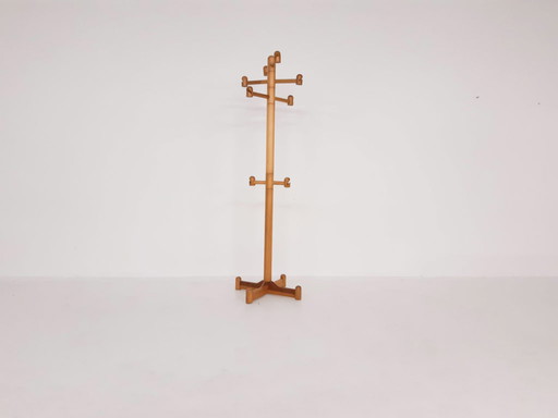 Mid-century pinewood coatrack, Sweden 1970's