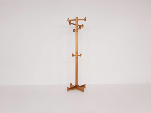 Mid-century pinewood coatrack, Sweden 1970's