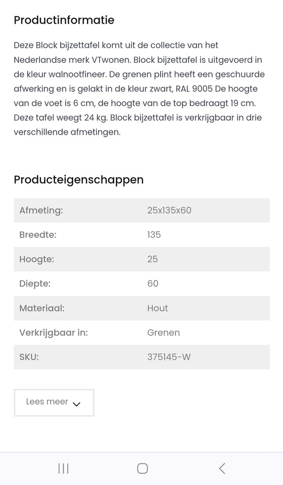 Image 1 of VT Wonen Block Table basse Placage noyer