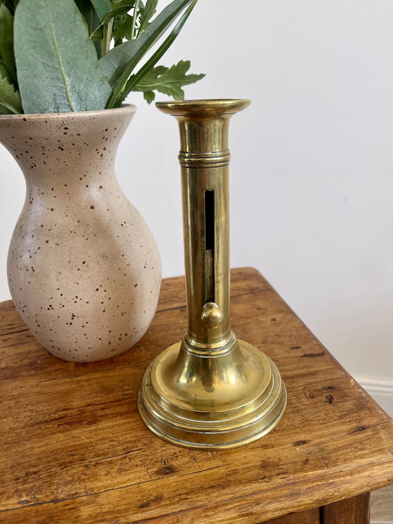 Image 1 of Brass Push Candle Holder