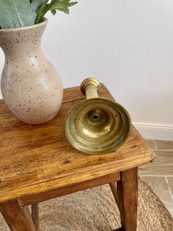 Image 1 of Brass Push Candle Holder