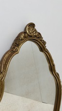 Antique crested mirror with gold wooden frame