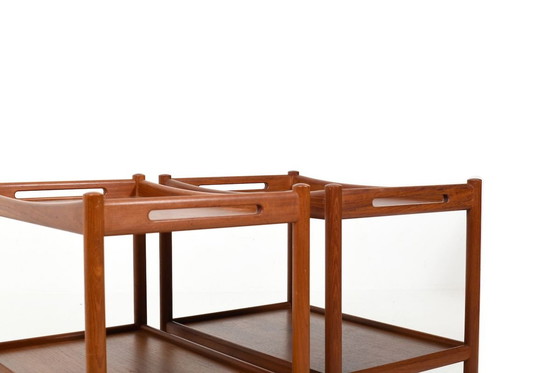 Image 1 of Model AT-45 Teak Trolleys by Hans J. Wegner for Andreas Tuck, 1960s, Set of 2