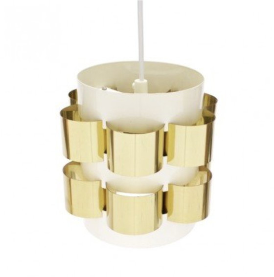 Image 1 of Brass Coronell pendant lamp by Werner Schou, 1960's