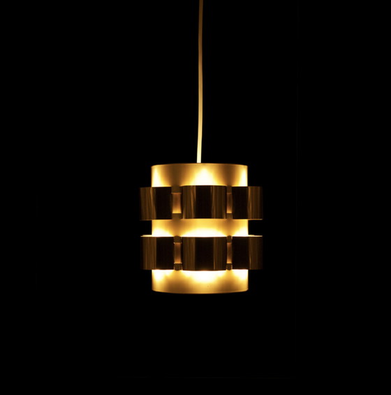 Image 1 of Brass Coronell pendant lamp by Werner Schou, 1960's