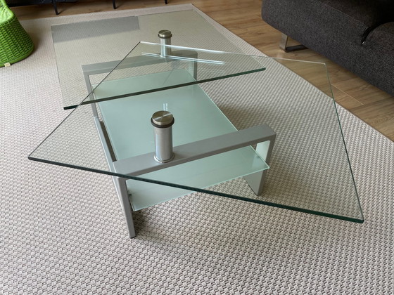 Image 1 of Modern Swivel Glass Coffee Table