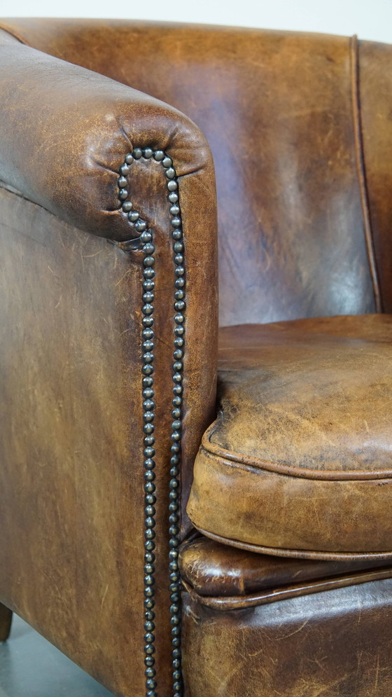 Image 1 of Poltrona club in pelle di pecora vintage