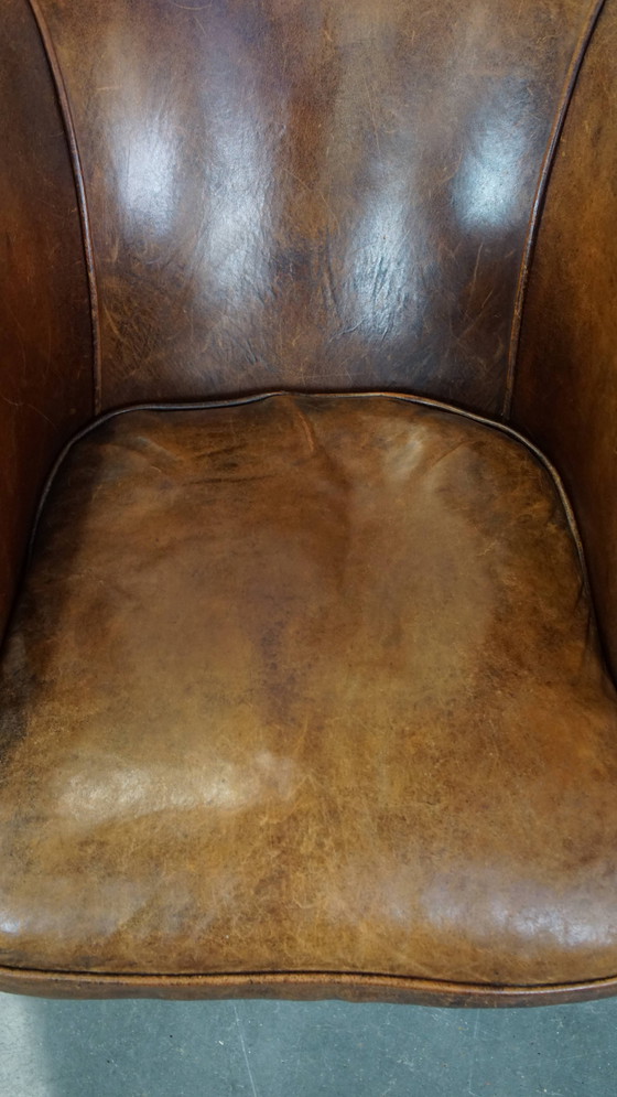 Image 1 of Poltrona club in pelle di pecora vintage