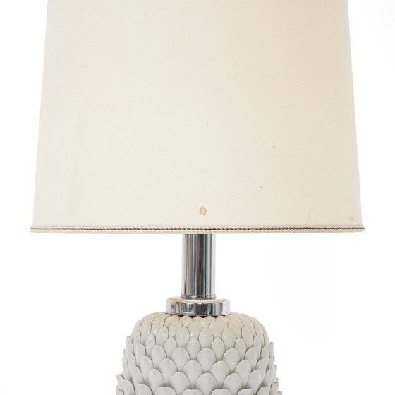 Image 1 of White Ceramic “Artichoke” Table Lamp, 1970s