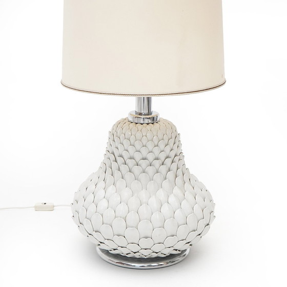 Image 1 of White Ceramic “Artichoke” Table Lamp, 1970s