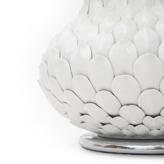 Image 1 of White Ceramic “Artichoke” Table Lamp, 1970s