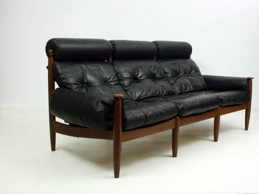 high quality leather couch sofa oak by Eric Merthen, IRA Möbler