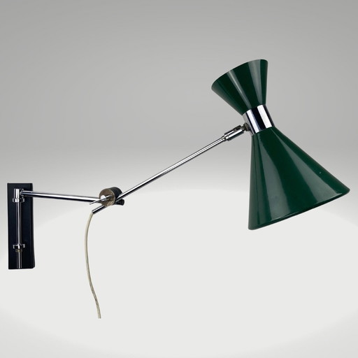 Architectural Wall Arc Diabolo Swing Lamp from Herda, Dutch, 1960s