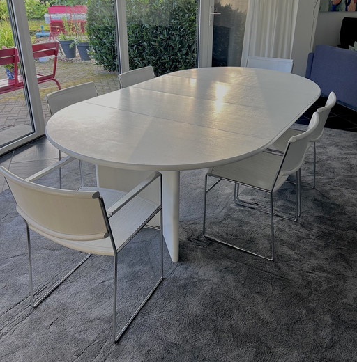 Arco Design Dining Table Meeting Table Multiple With 6 Arco Design Chairs