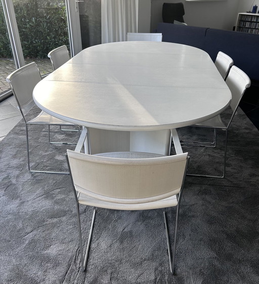 Arco Design Dining Table Meeting Table Multiple With 6 Arco Design Chairs