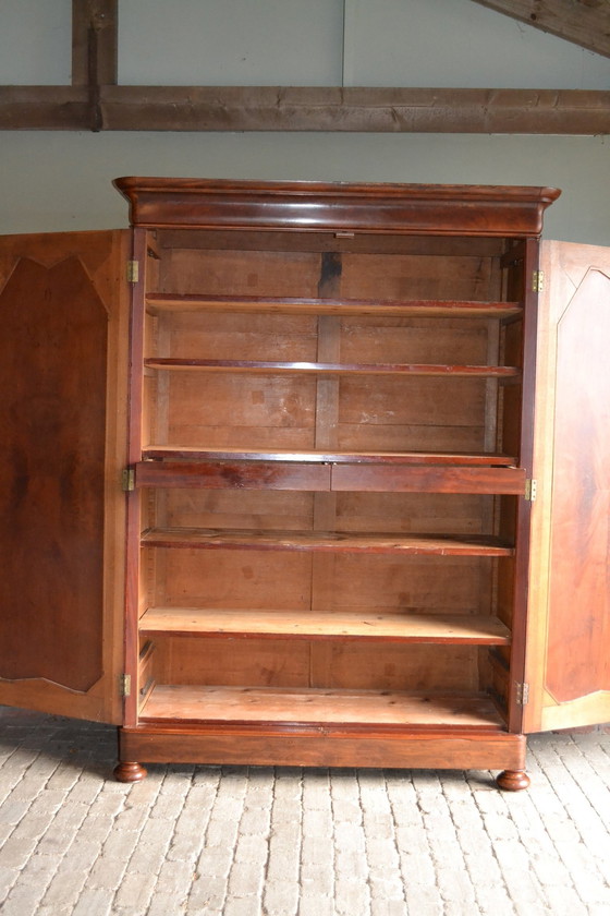 Image 1 of Antique Mahogany Wooden Biedermeier Cupboard