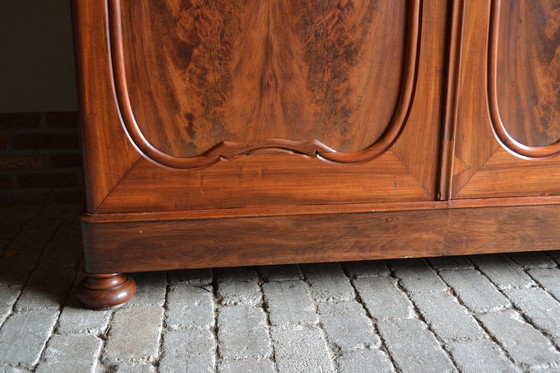 Image 1 of Antique Mahogany Wooden Biedermeier Cupboard