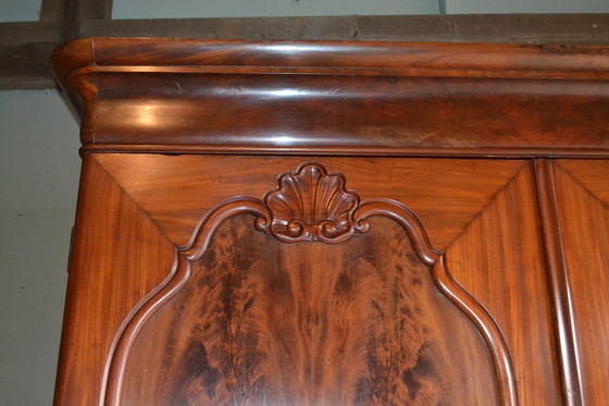 Image 1 of Antique Mahogany Wooden Biedermeier Cupboard