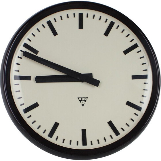 Image 1 of Vintage bakelite and glass wall clock by Pragotron, Czechoslovakia 1960