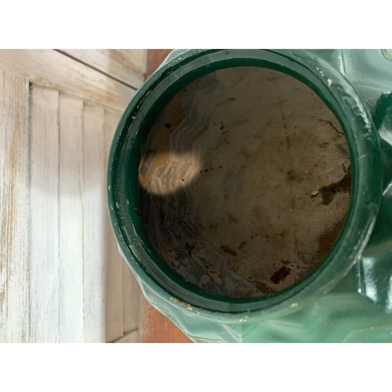 Image 1 of Vintage Art Deco ball vase in enamelled cast iron, France 1950s