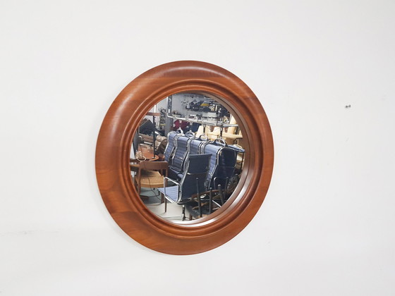 Image 1 of Danish teak round mirror