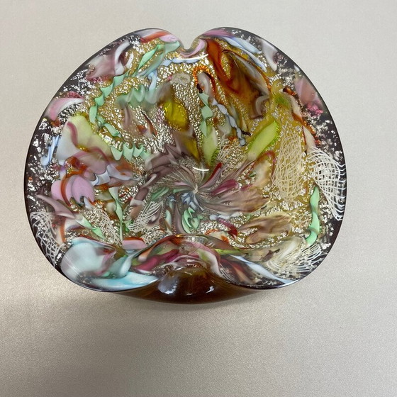 Image 1 of Vintage multicolor Murano glass ashtray by Dino Martens for Aureliano Toso, Italy 1960s