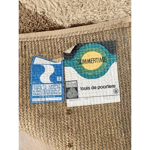 Woolen "summertime" vintage carpet by Louis de Poortere, Belgium 1970