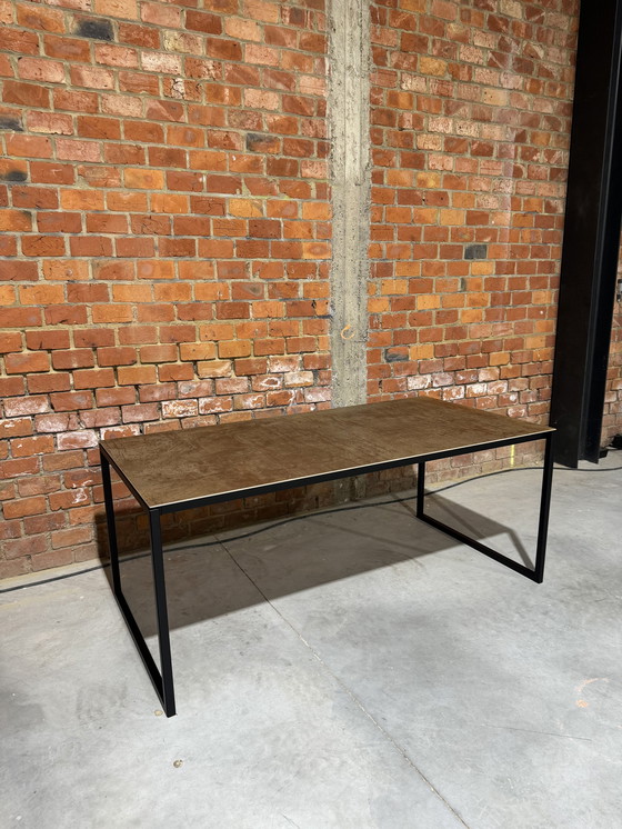 Image 1 of Ceramic dining table with rust table top 180x90 cm