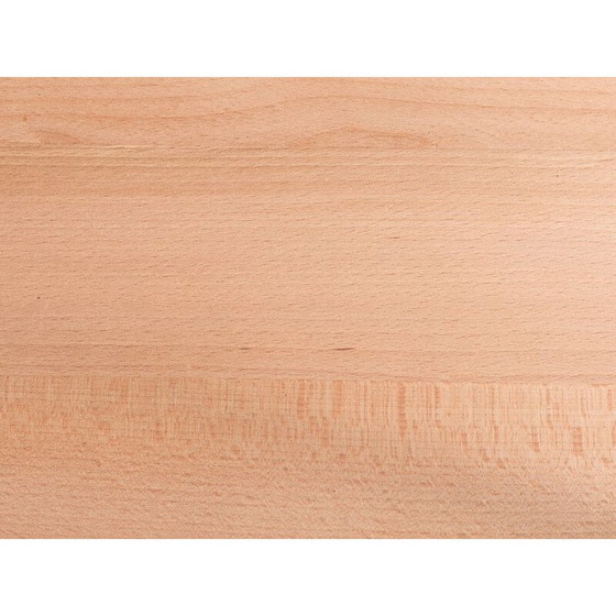 Image 1 of Vintage beech wooden bistro table with black cast iron base