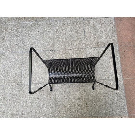 Image 1 of Portariviste vintage in vinile, metallo perforato e ferro battuto di Mathieu Matégot, 1975