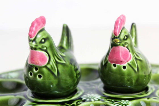 Image 1 of Juego de huevos de barro con sal y pimienta, década de 1960