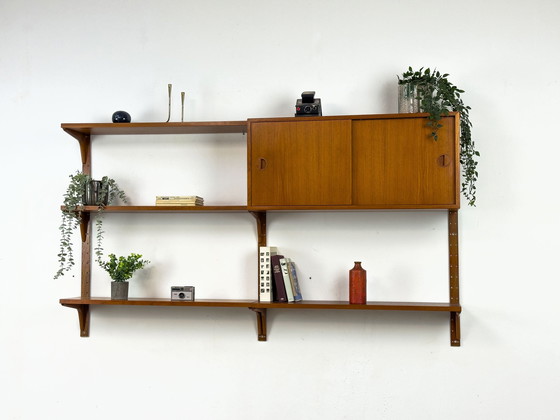 Image 1 of Danish Teak Wall Shelving Unit From Hansen & Guldborg, 1960S