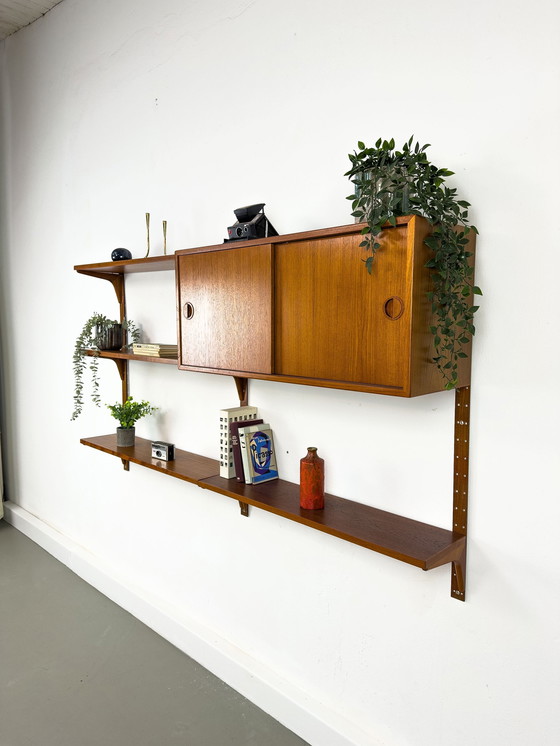 Image 1 of Danish Teak Wall Shelving Unit From Hansen & Guldborg, 1960S