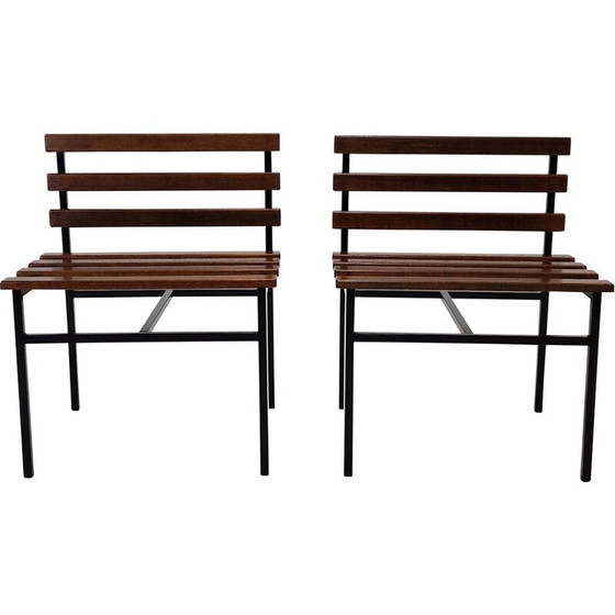 Image 1 of Pair of vintage armchairs in teak, Italy 1960s