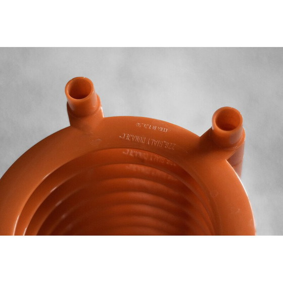 Image 1 of Vintage orange plastic vinyl record holder by Zzg Biały Dunajec, Poland 1970