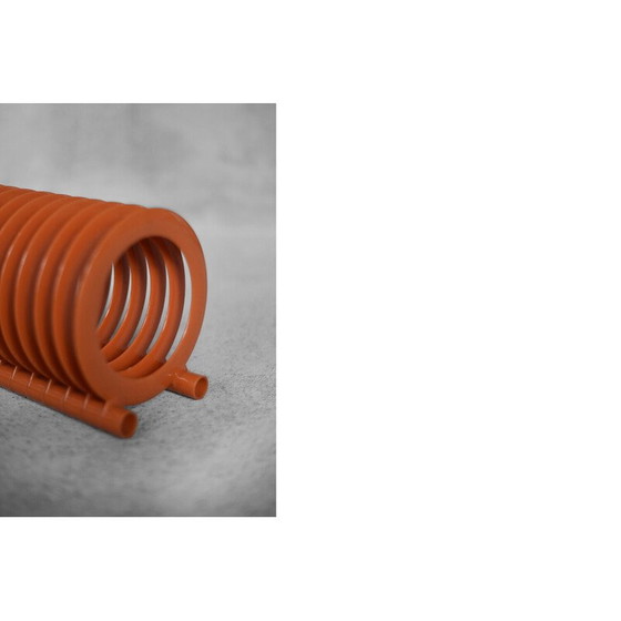 Image 1 of Vintage orange plastic vinyl record holder by Zzg Biały Dunajec, Poland 1970