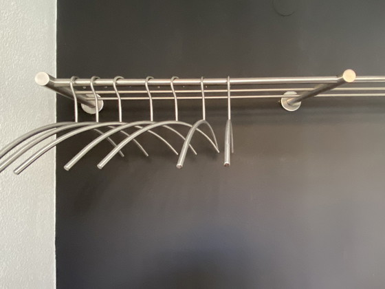 Image 1 of Stainless steel coat rack with coat hangers