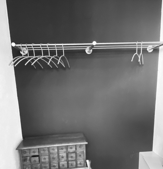 Image 1 of Stainless steel coat rack with coat hangers