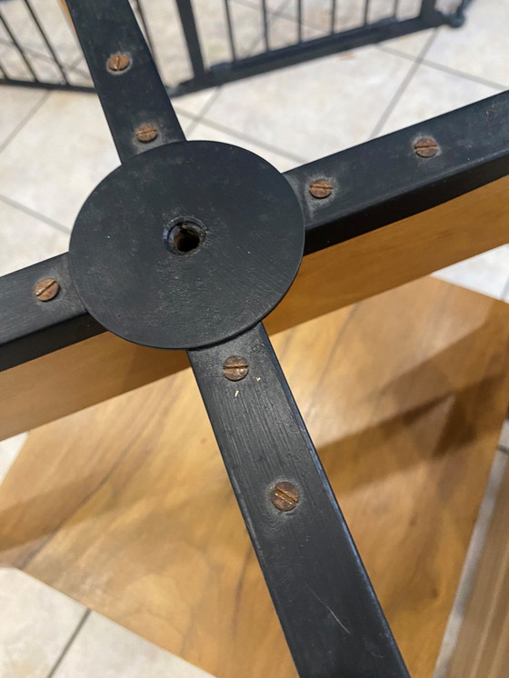 Image 1 of Tavolino laterale scandinavo in legno con piano girevole, vintage anni '50