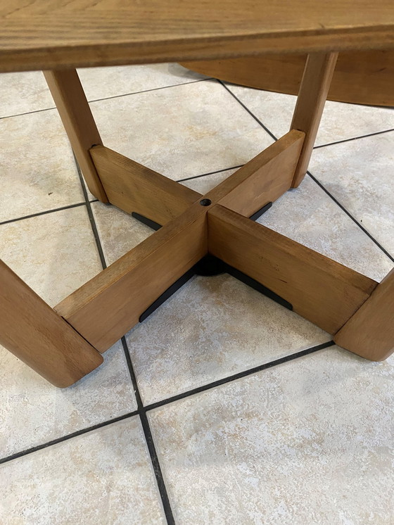 Image 1 of Tavolino laterale scandinavo in legno con piano girevole, vintage anni '50