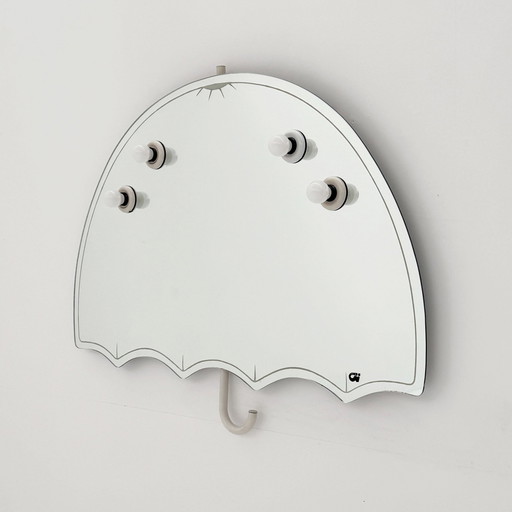 Large Umbrella Mirror With Lights, 1980S