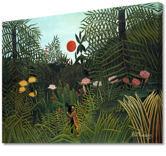 Image 1 of Henri Rousseau---Sunset in the Forest