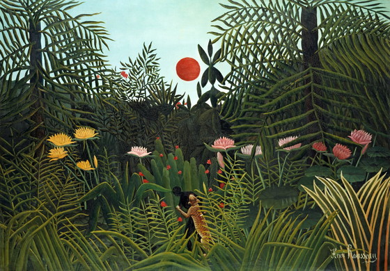 Image 1 of Henri Rousseau---Sunset in the Forest