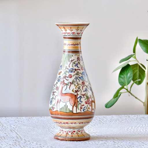 Large Hand-Painted Vase From Coimbra (Portugal)