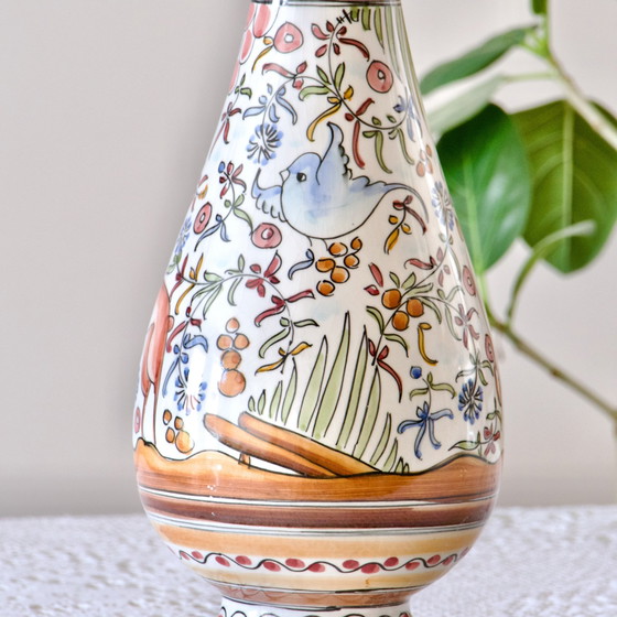 Image 1 of Large Hand-Painted Vase From Coimbra (Portugal)