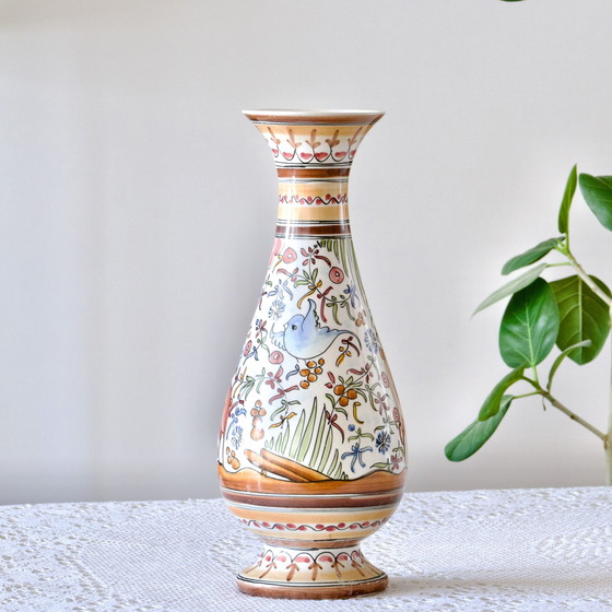 Image 1 of Large Hand-Painted Vase From Coimbra (Portugal)