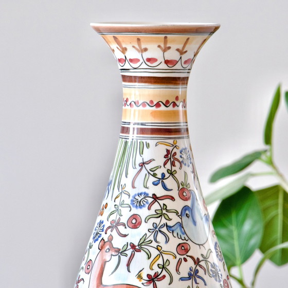 Image 1 of Large Hand-Painted Vase From Coimbra (Portugal)