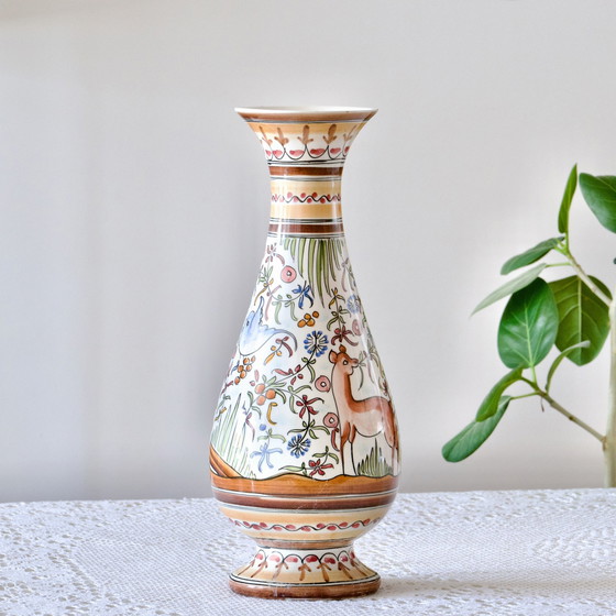 Image 1 of Large Hand-Painted Vase From Coimbra (Portugal)